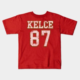 Travis Kelce Jersey (Back Print) Kids T-Shirt